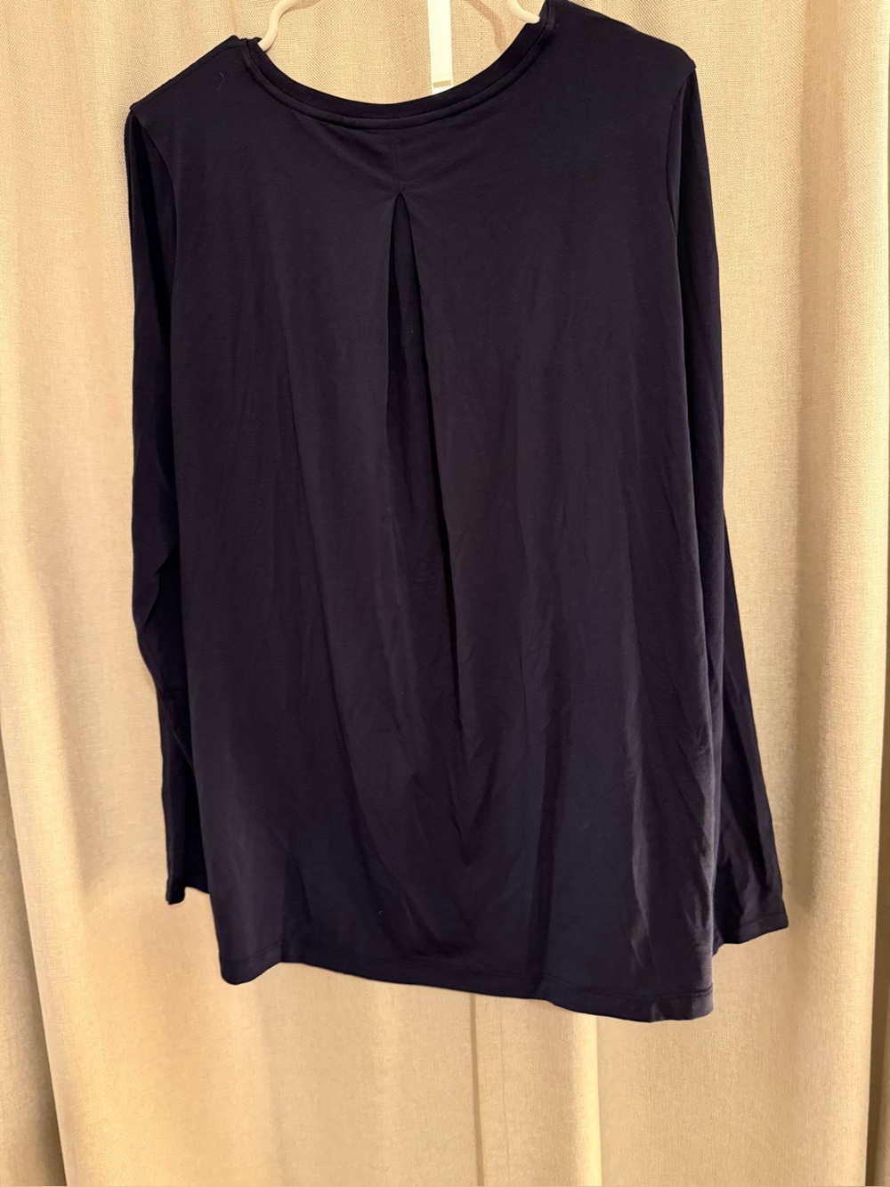 New Athleta Women's Navy With Ease Long-Sleeve Crewneck Top M Tall - Picture 3 of 3